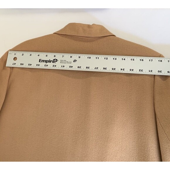 Vintage Sag Harbor Blazer Jacket 100% Wool Women 14 Camel Tan Brown Academia - Picture 11 of 13